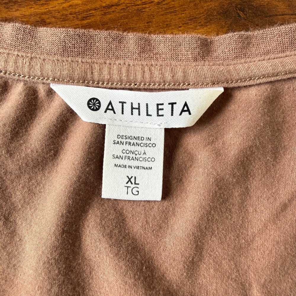 Athleta Outbound Scoop Tee Mauve Brown Short Sleeve Top XL Womens Activewear - Picture 3 of 9